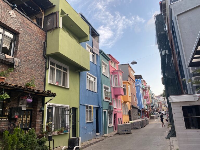 This colourful street is located in Istanbul near the neighbourhood of Balat.