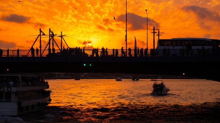 Istanbul sights at golden hours at sunset